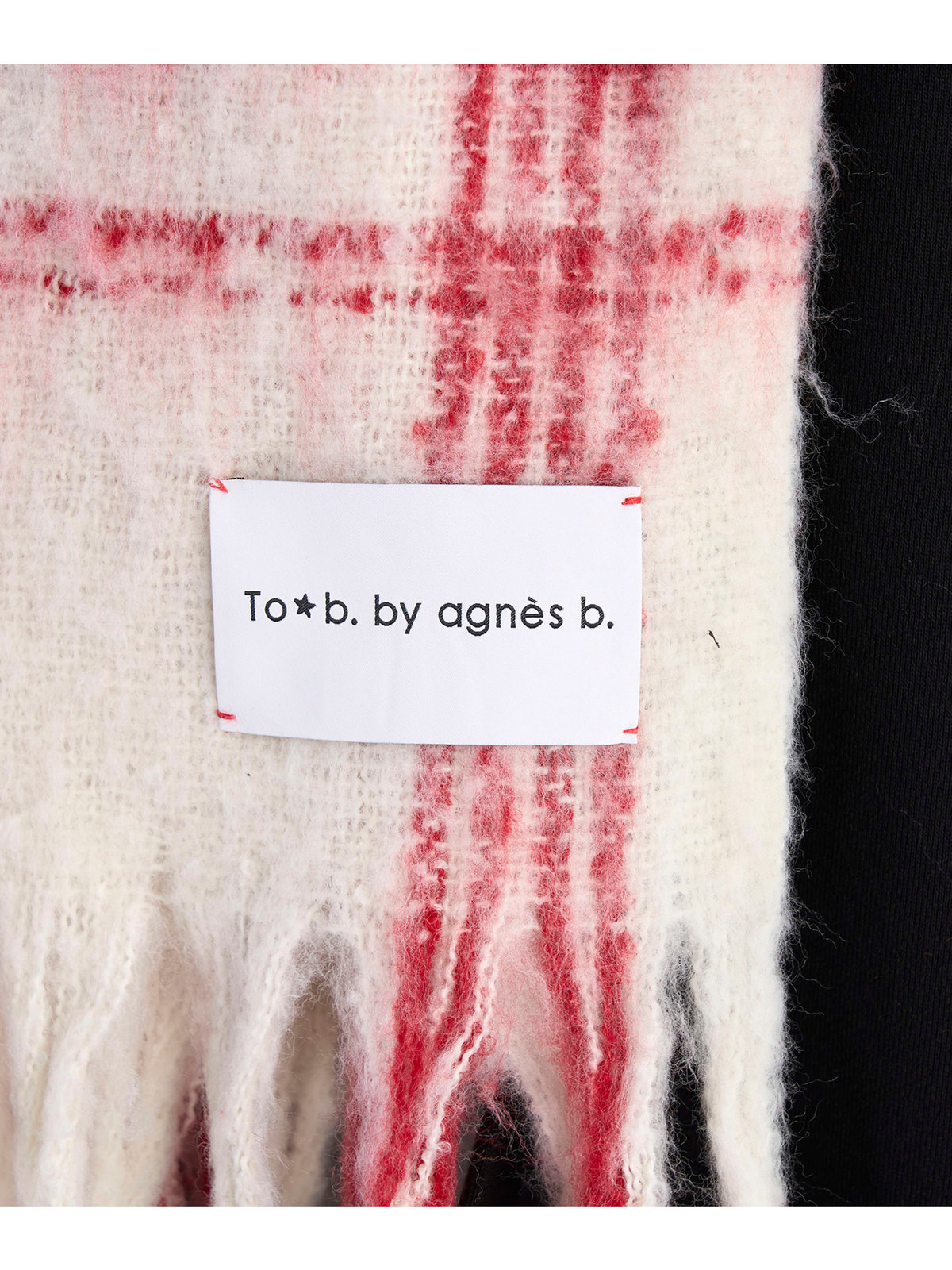 To b. by agnès b. チェック マフラー レッド