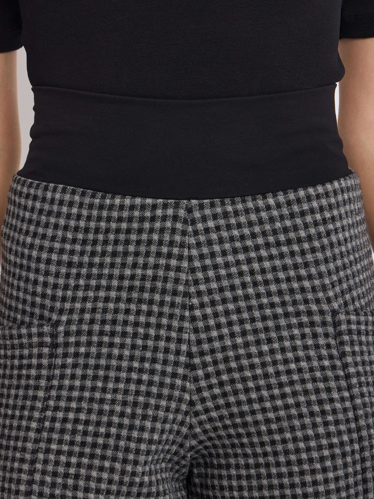 FEMME ウィメンズ チェック ウール コットン ワイドパンツ ”New Mathis” グレー系その他