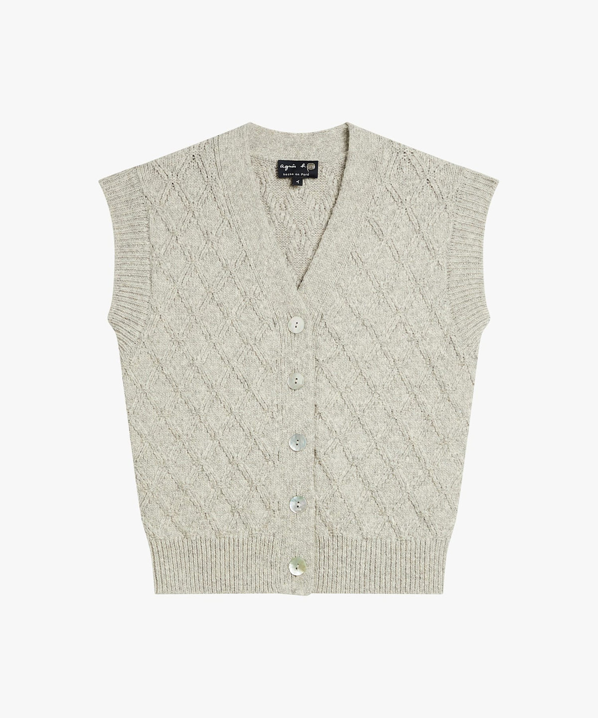 FEMME ウィメンズ ダイヤモンドモチーフ ノースリーブ ジレ グレー系その他