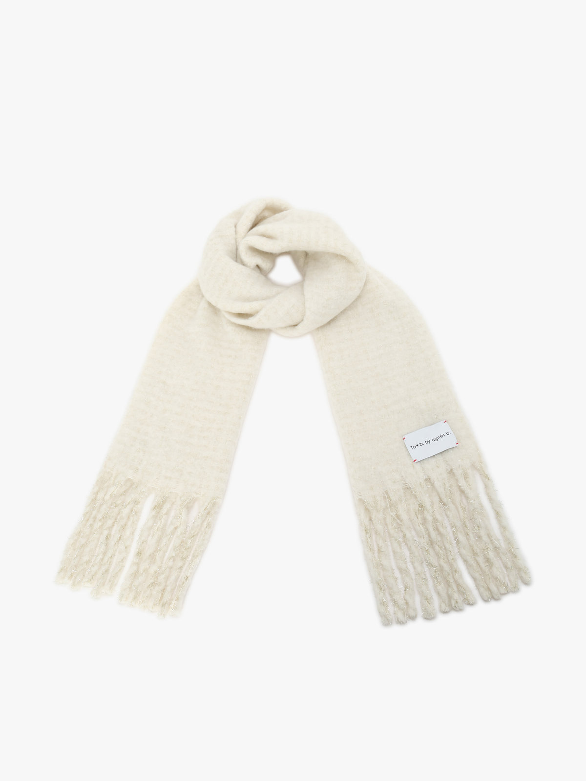 To b. by agnès b. 【Outlet】ラメ マフラー ホワイト