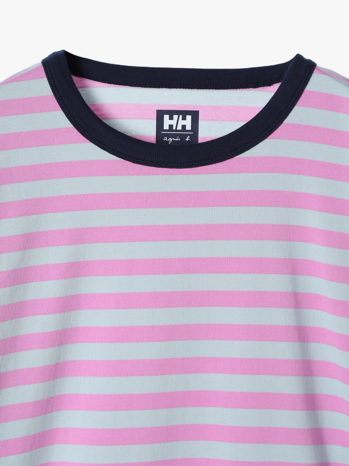 FEMME ウィメンズ agnes b. × HH L/S Marine Border Tee ライトブルー