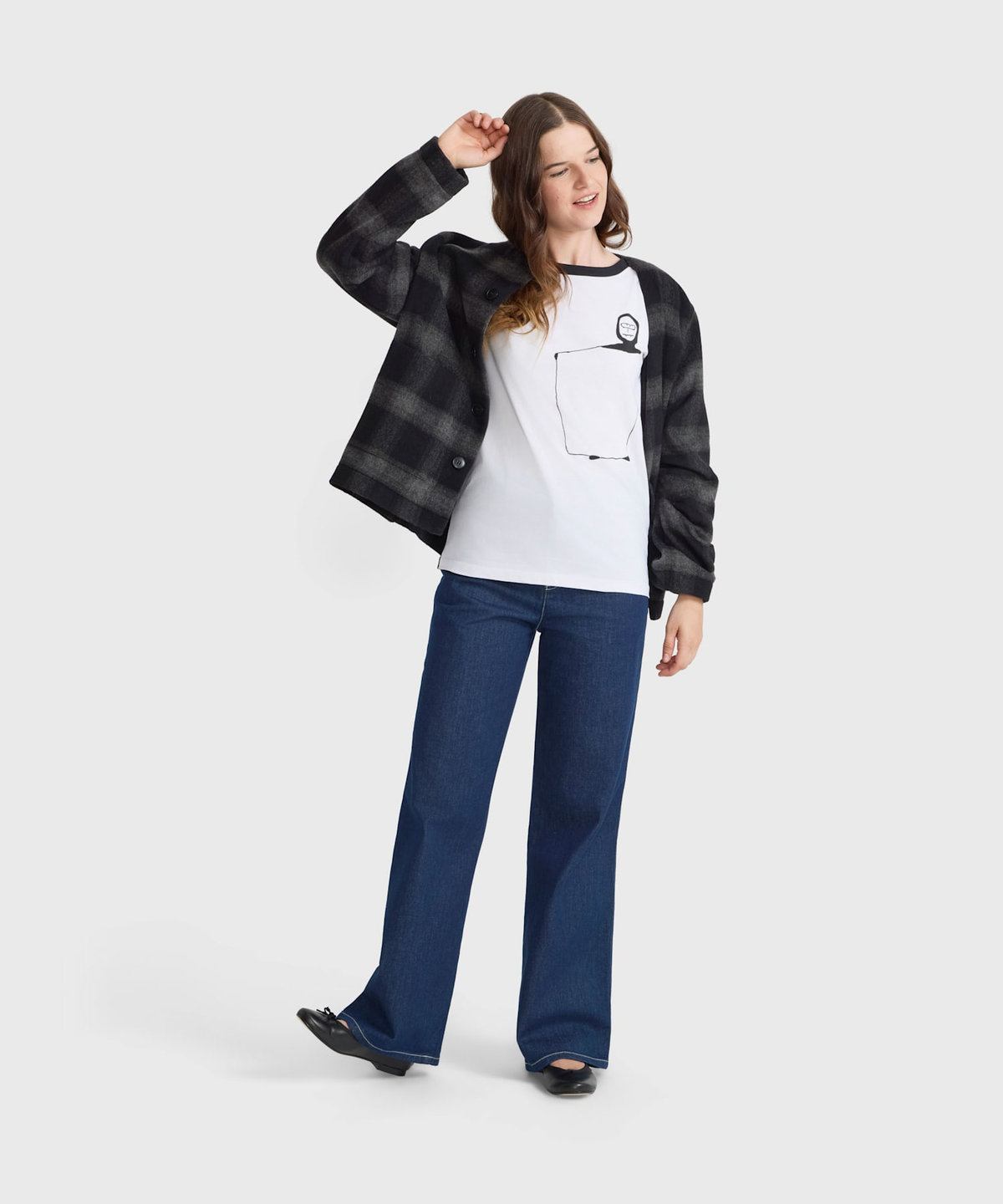 FEMME ウィメンズ オーガニックコットン 長袖 アーティストTシャツ "Leon Maret" ホワイト