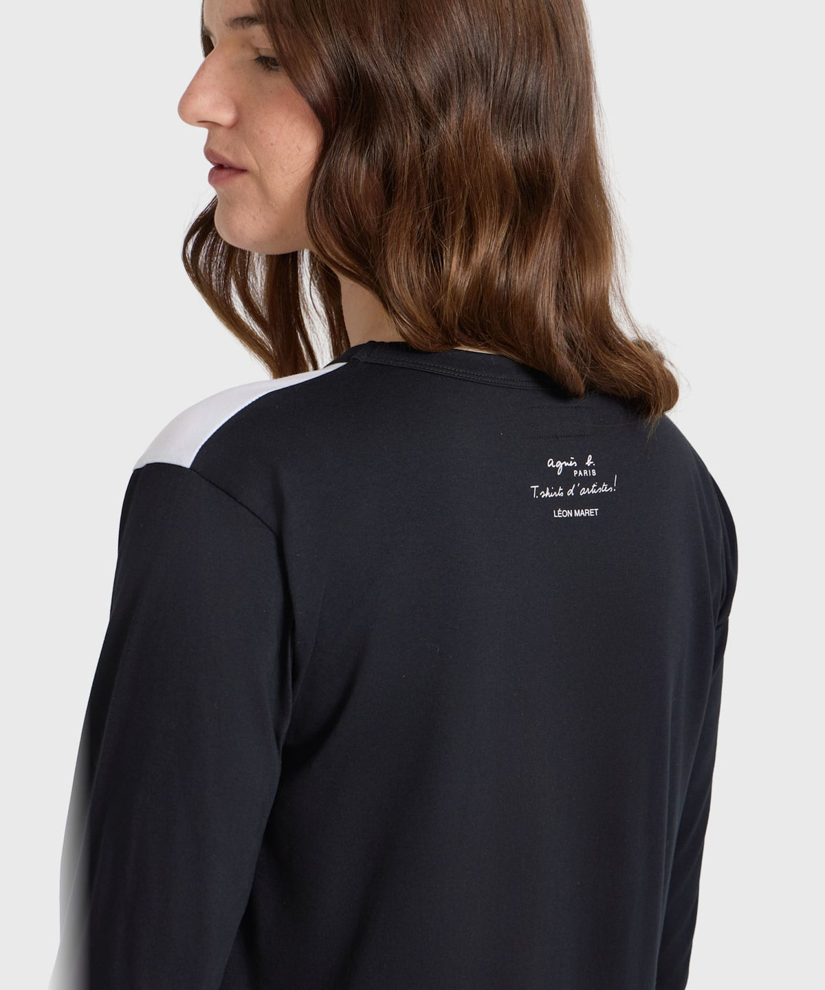 FEMME ウィメンズ オーガニックコットン 長袖 アーティストTシャツ "Leon Maret" ホワイト