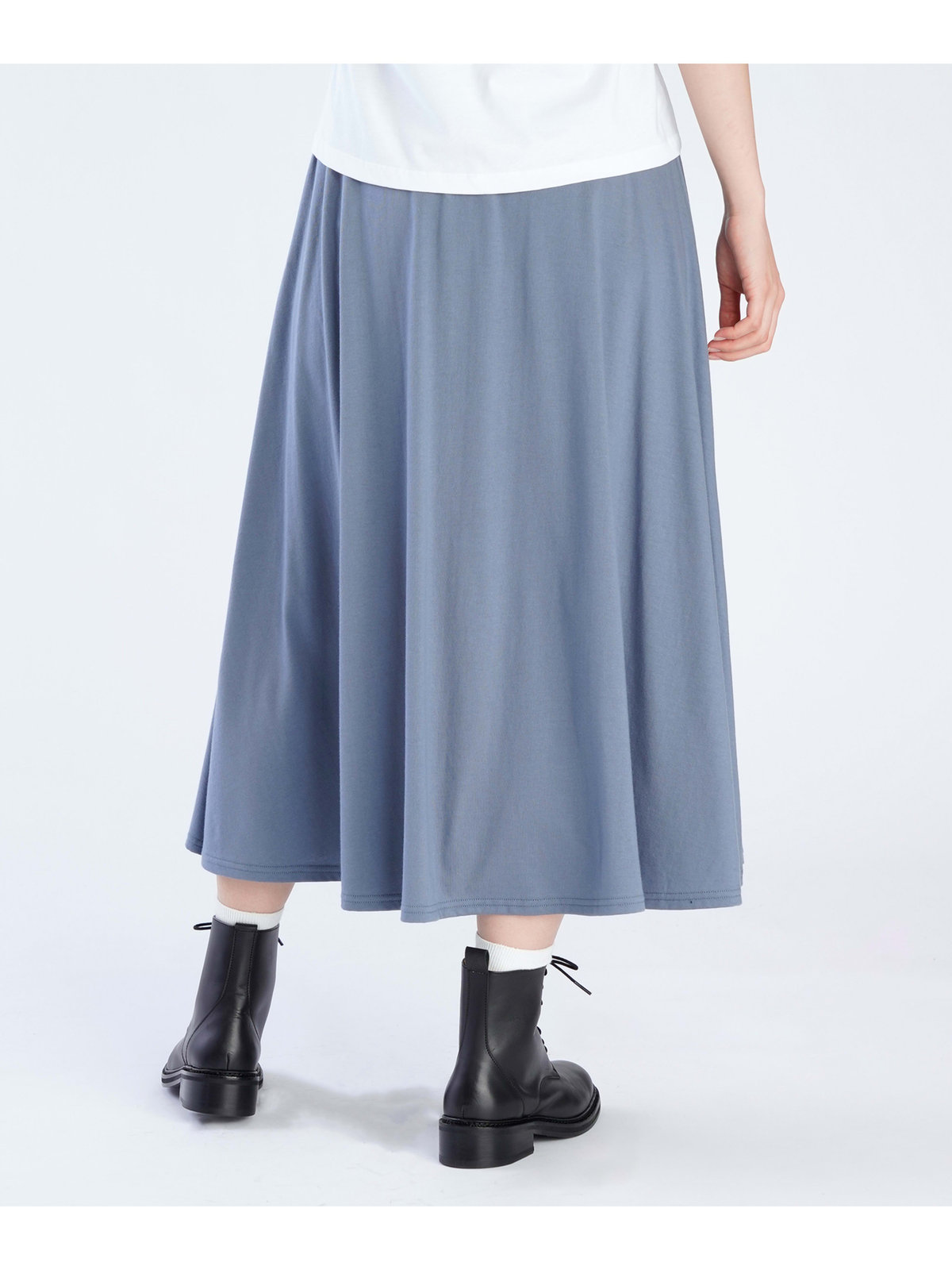 FEMME ウィメンズ コットン ロング フレアスカート ”Milaine” グレー