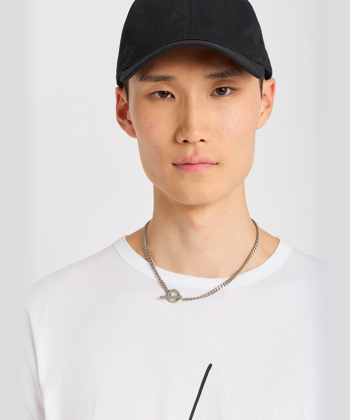 HOMME メンズ メンズ アイコニック プリント コットン 半袖 Tシャツ "Point d'Ironie" ホワイト
