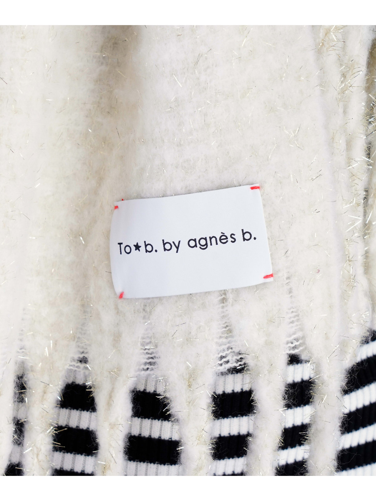 To b. by agnès b. 【Outlet】ラメ マフラー ホワイト