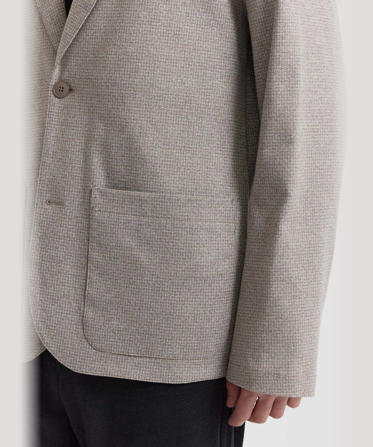 HOMME メンズ メンズ チェック コットンジャージー オーバーサイズ テーラードジャケット "Greenford Large" ベージュ