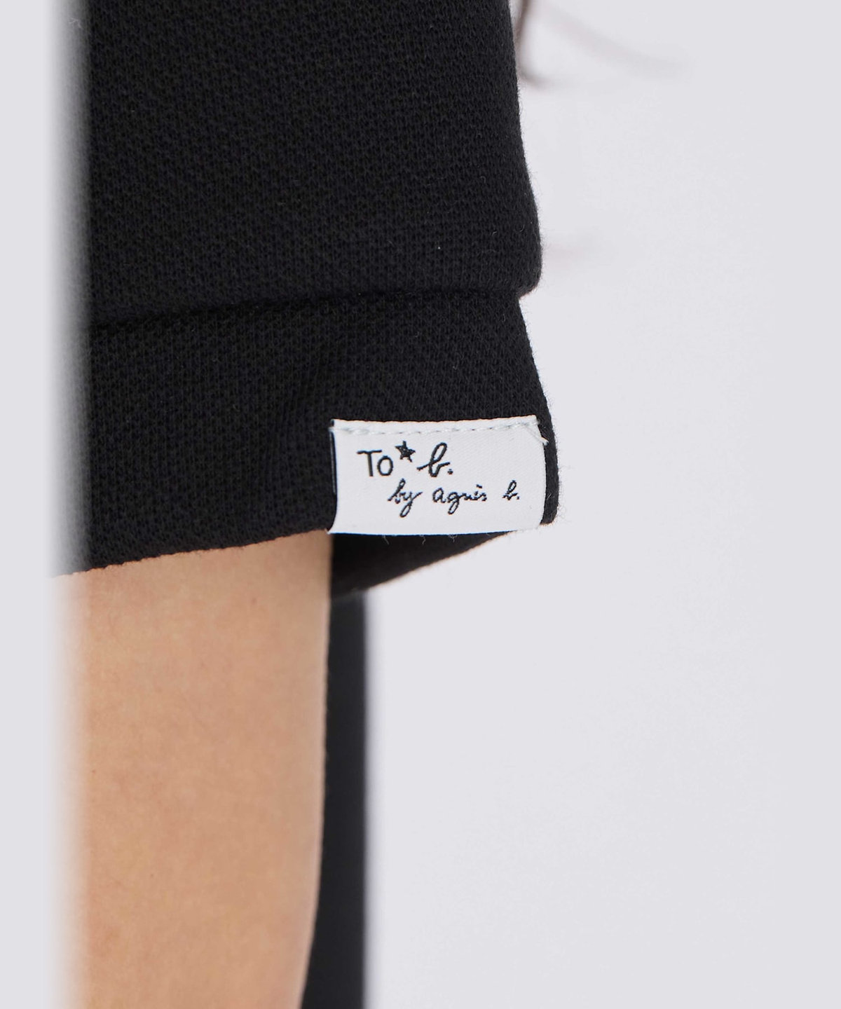 To b. by agnès b. WEB限定 ピケ ジャージー 半袖 ポロ ワンピース ブラック