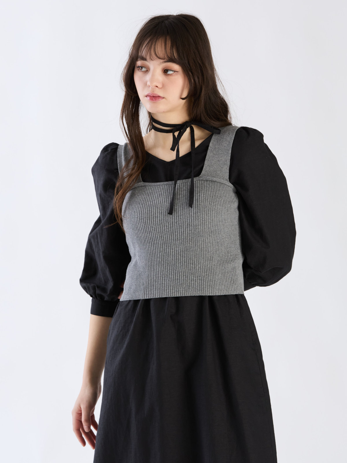 To b. by agnès b. 【Outlet】コットンリブタンクトップ グレー