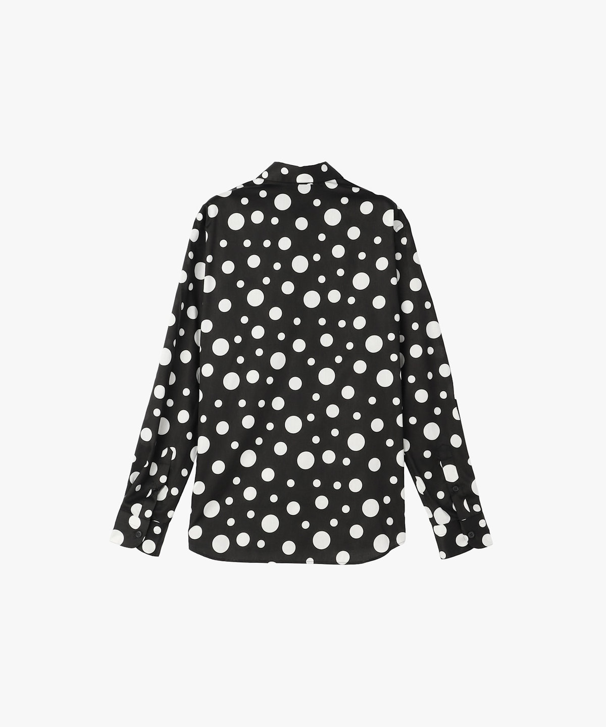 HOMME メンズ メンズ ドット コットン 長袖 シャツ "Jimi" ブラック