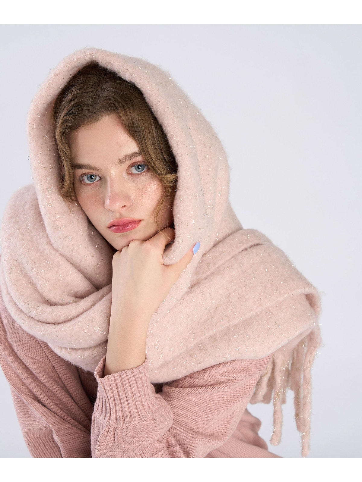To b. by agnès b. 【Outlet】ラメ マフラー ピンク