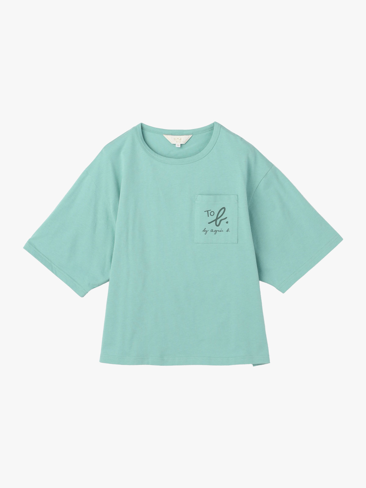 To b. by agnès b. 【Outlet】ロゴ ポケット コットン 半袖 Tシャツ サックスブルー