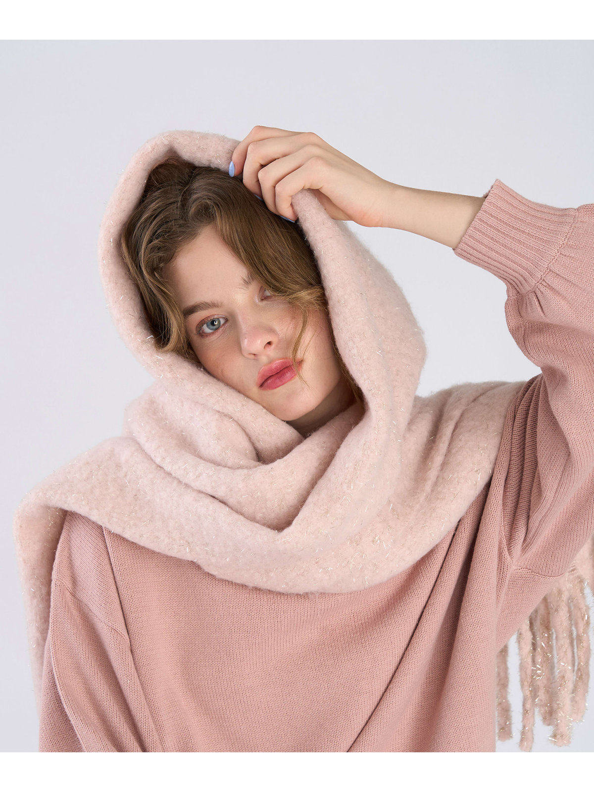 To b. by agnès b. 【Outlet】ラメ マフラー ピンク