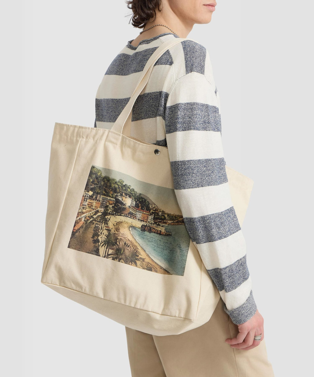 FEMME ウィメンズ フォトプリント コットン キャンバス トートバッグ "Nice" ホワイト