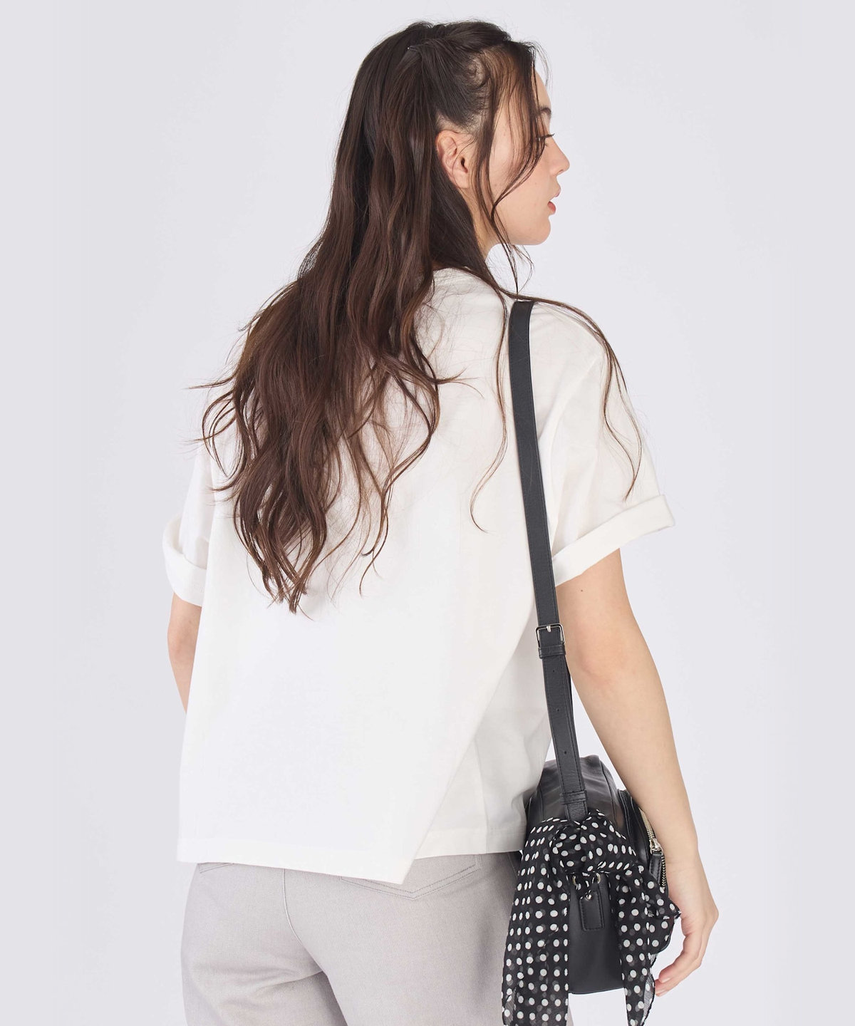 To b. by agnès b. ロゴ パフプリント コットン 半袖 Tシャツ ホワイト