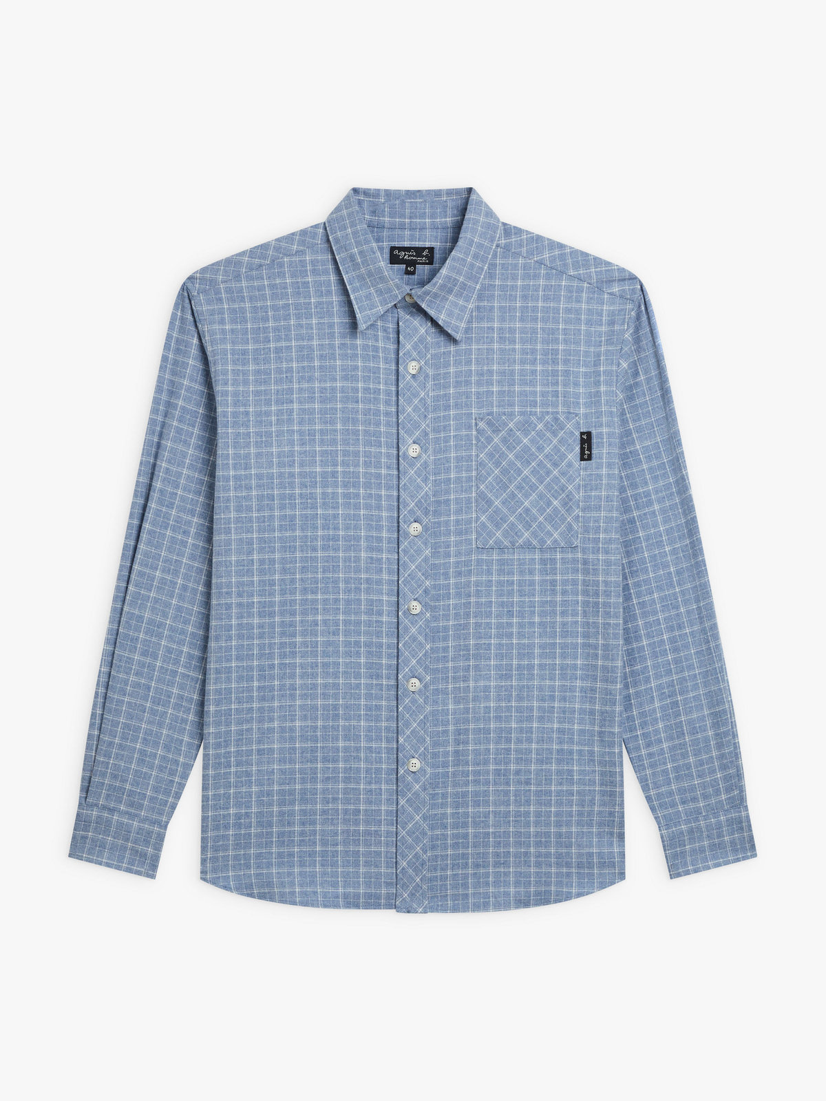HOMME メンズ メンズ コットン 長袖 シャツ ”Masen” ネイビー