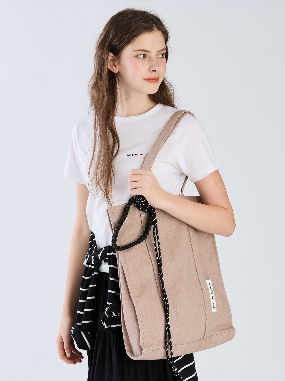 To b. by agnès b. 【Outlet】コットン キャンバス トートバッグ ピンク