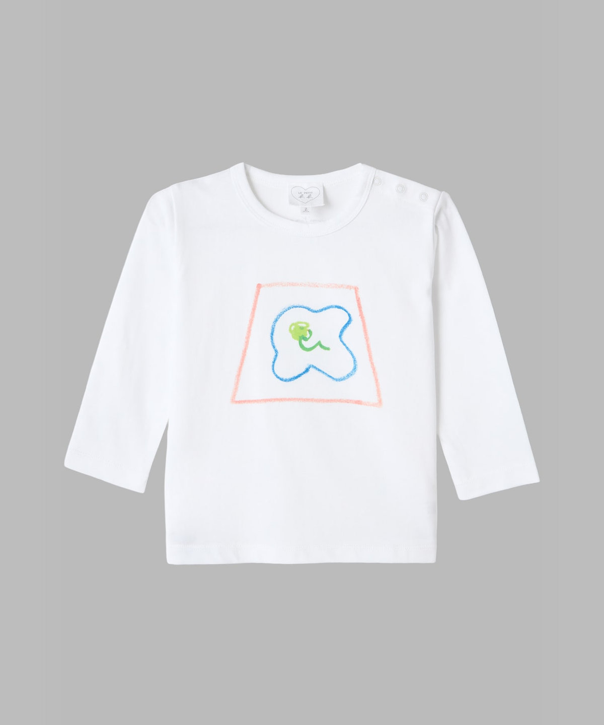 ENFANT ベビー ベビー プリント コットン 長袖 Tシャツ agnes b.×mayumi yamase ホワイト