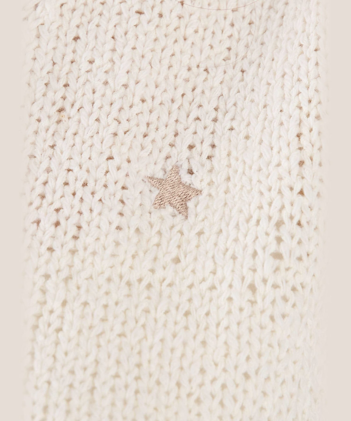 To b. by agnès b. スター 刺繍 ミックス ヤーン ニット ベスト ホワイト