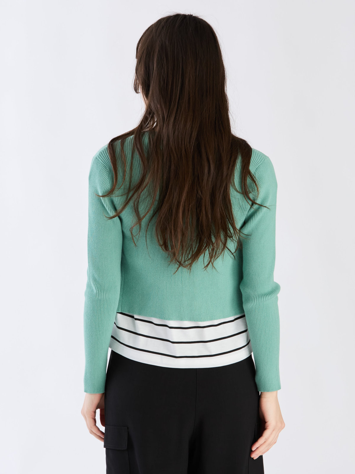 To b. by agnès b. 【Outlet】コットンリブカーディガン グリーン系その他