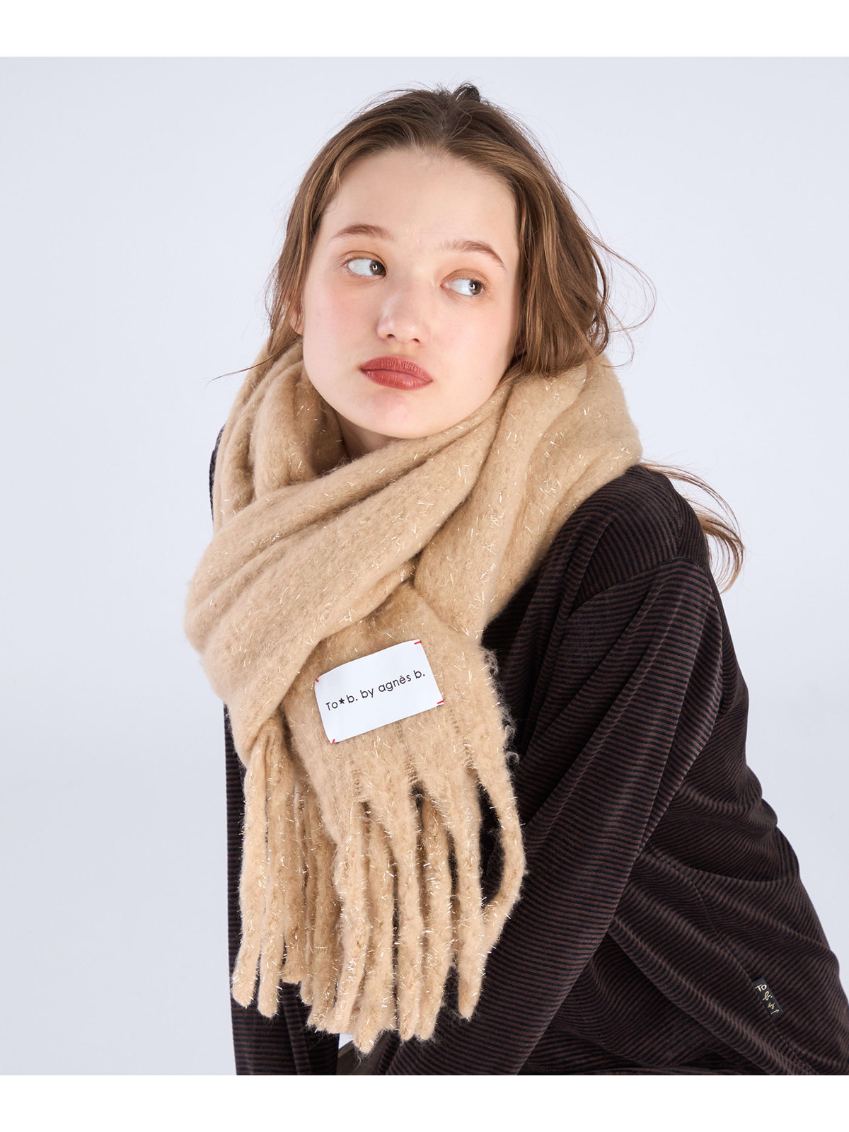 To b. by agnès b. 【Outlet】ラメ マフラー グレー系その他