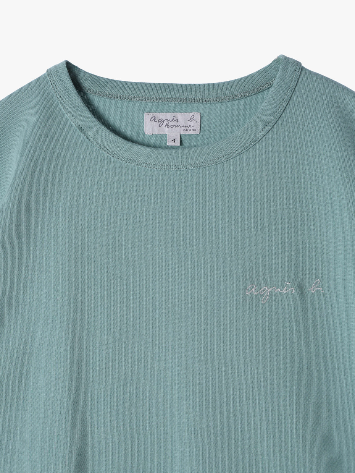 HOMME メンズ ロゴ コットン 半袖 Tシャツ "CHRIS" ライトグリーン