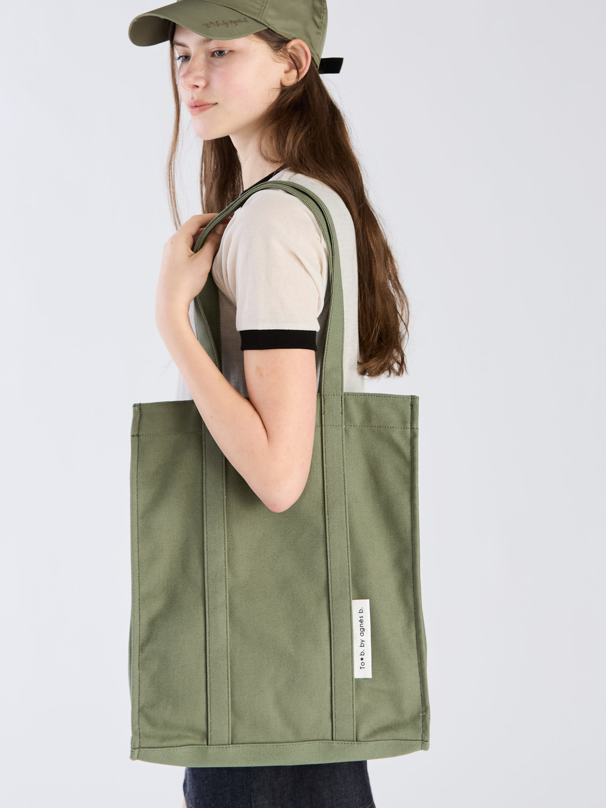 To b. by agnès b. 【Outlet】コットン キャンバス トートバッグ カーキ