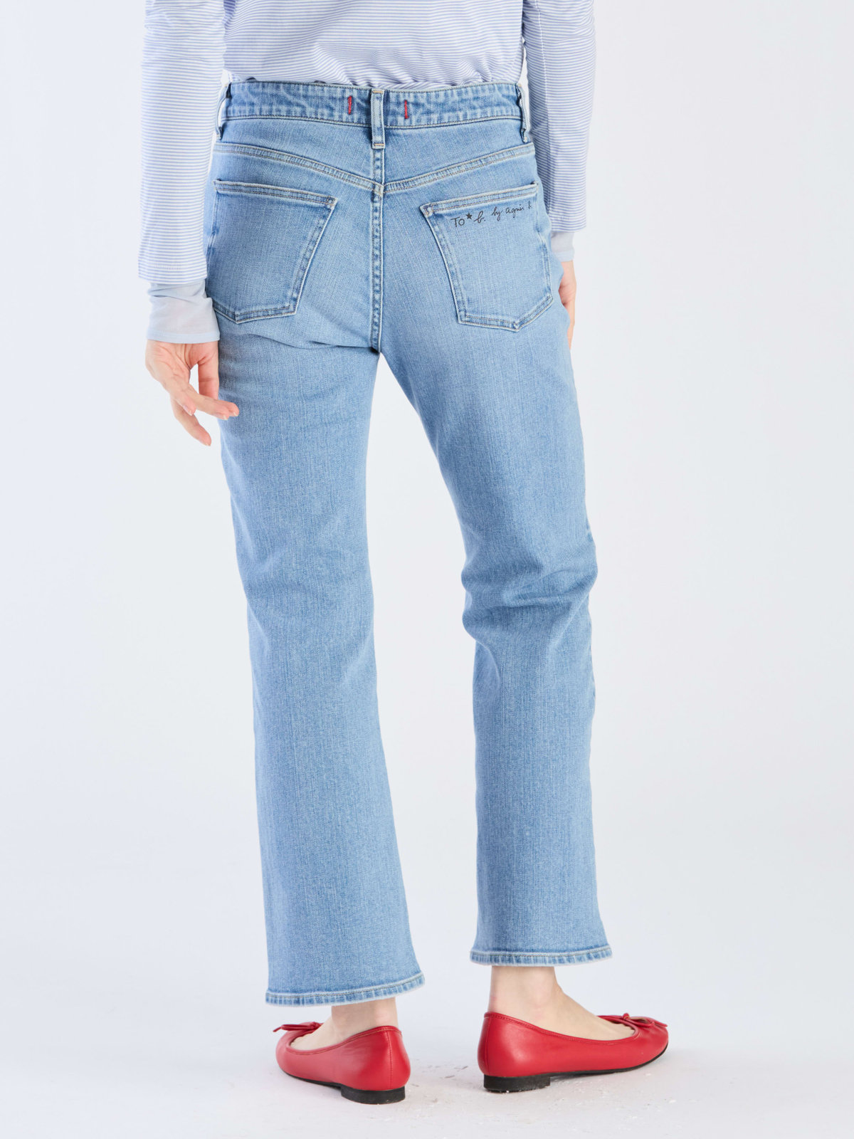 To b. by agnès b. To b. by agnes b. x RED CARD TOKYO Marmalade with To b. フレアデニムパンツ ライトブルー