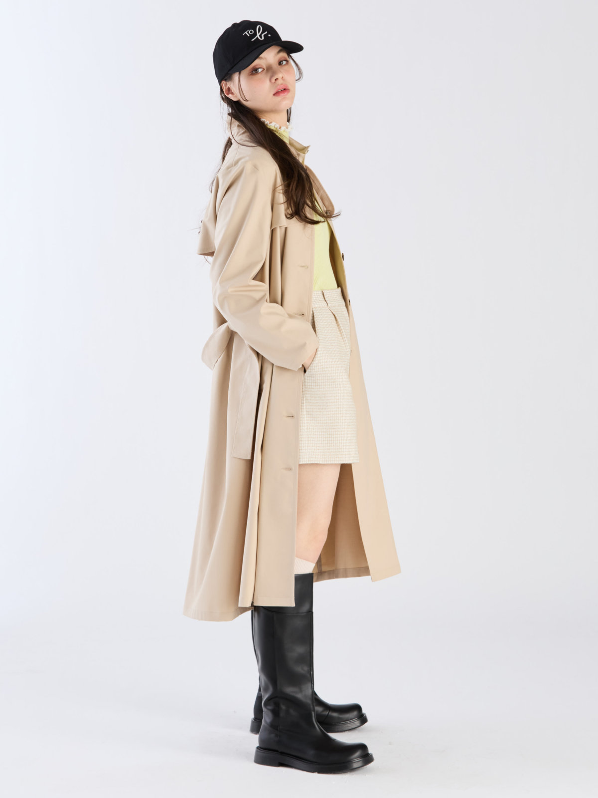 To b. by agnès b. 【Outlet】ベーシック ツイル トレンチコート ベージュ