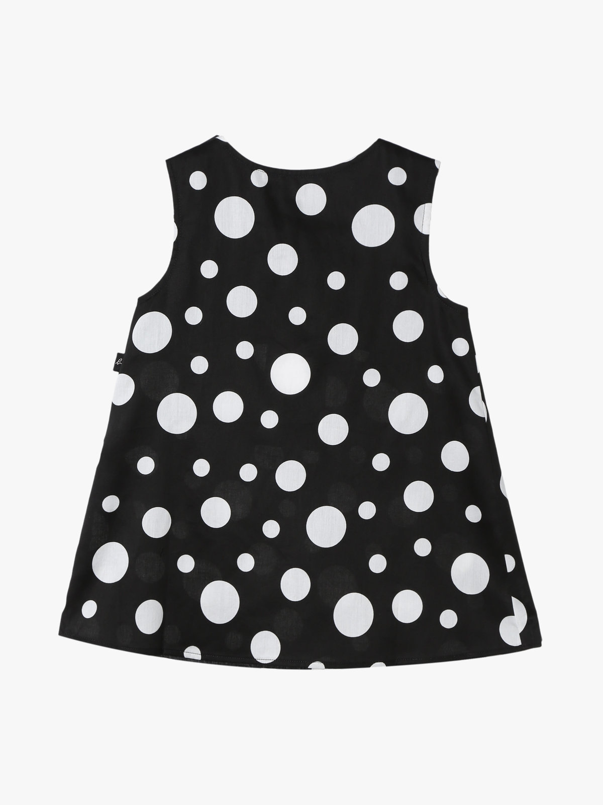 ENFANT ベビー ベビー ドット コットン ノースリーブ ワンピース "Barbie" ブラック