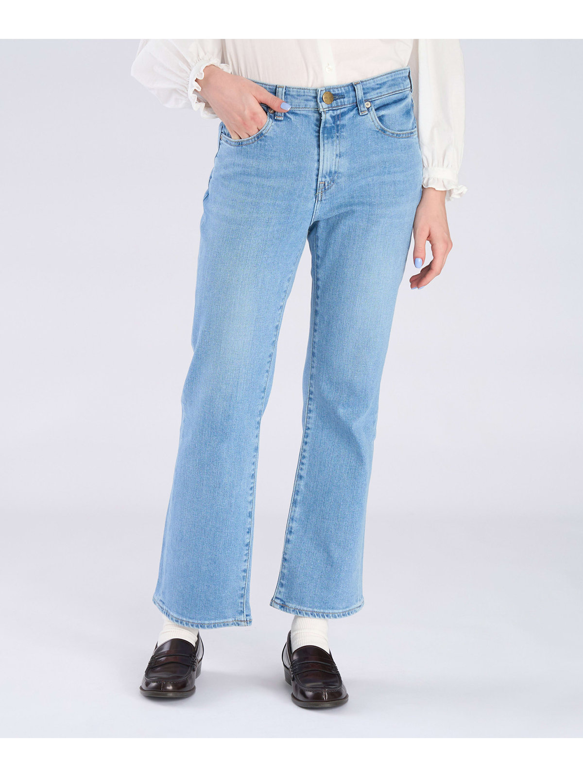 To b. by agnès b. To b. by agnes b. x RED CARD TOKYO Marmalade with To b. フレアデニムパンツ ライトブルー