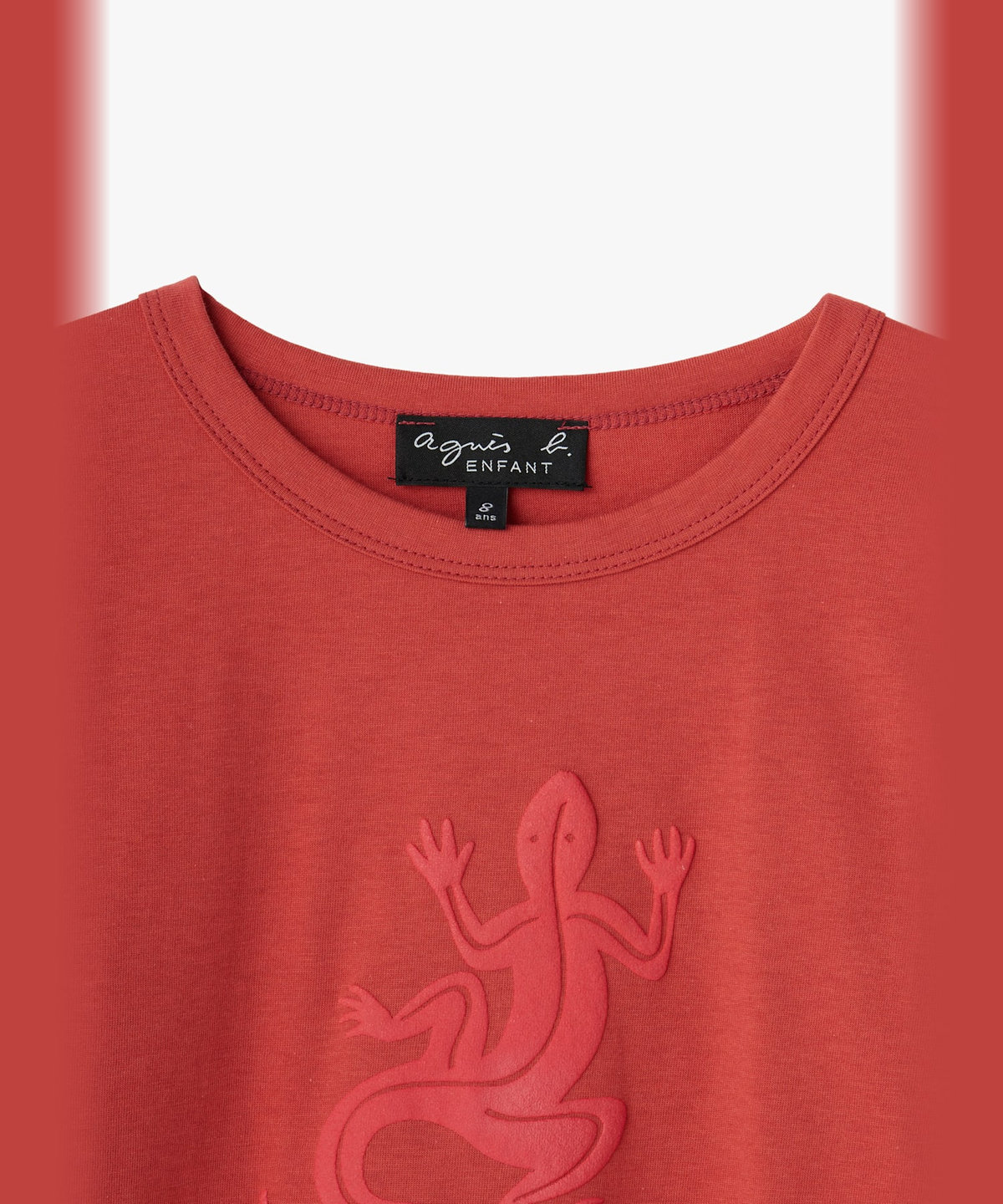ENFANT ユニセックス キッズ ロゴ アイコニック プリント コットン 長袖 Tシャツ "Lezard" オレンジ系その他