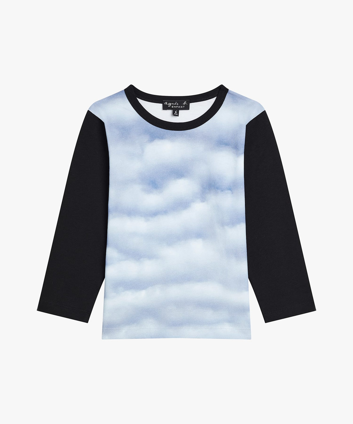 ENFANT ユニセックス キッズ フォトプリント コットン 長袖Tシャツ "Coulos" ブラック
