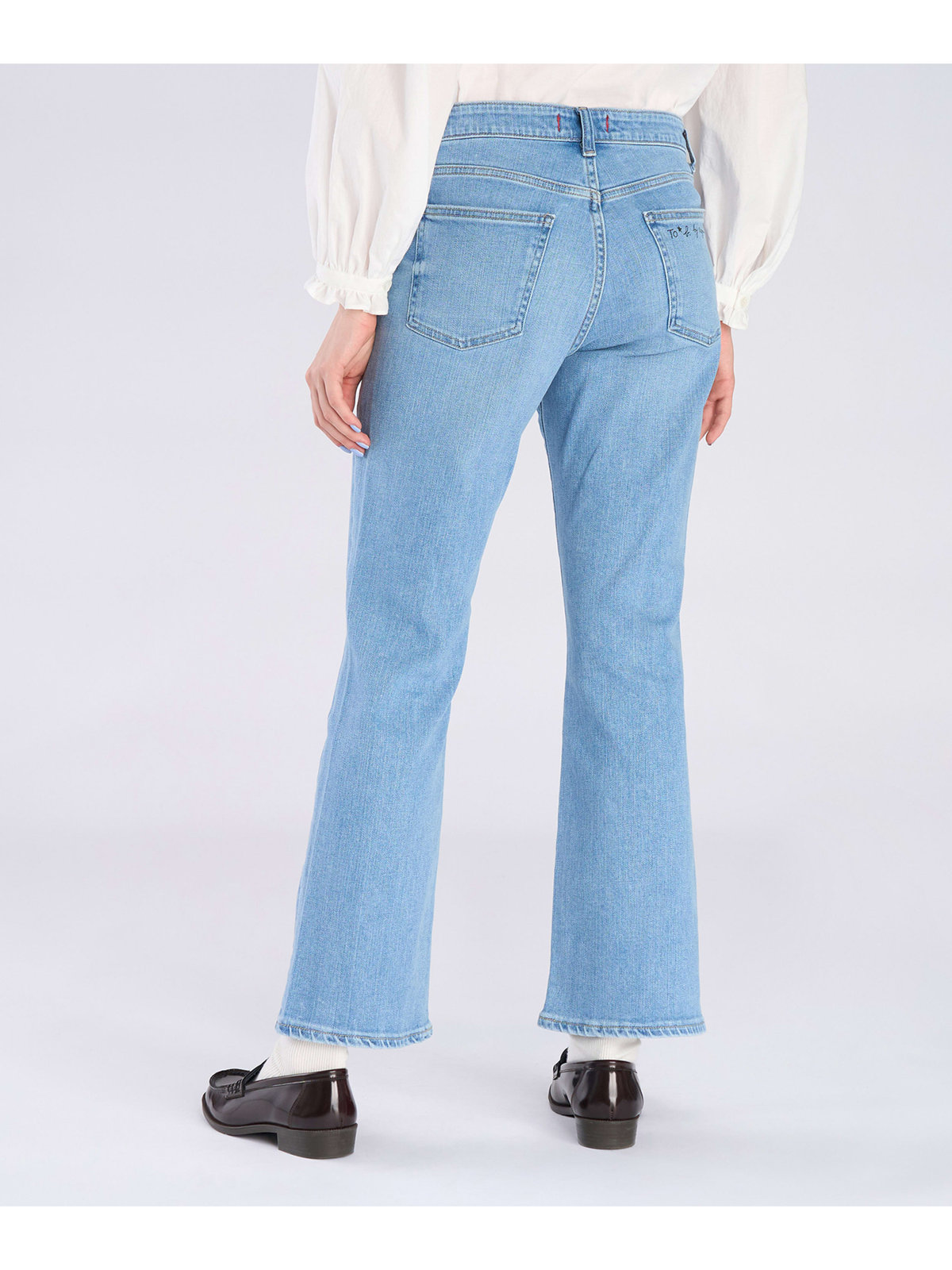 To b. by agnès b. To b. by agnes b. x RED CARD TOKYO Marmalade with To b. フレアデニムパンツ ライトブルー