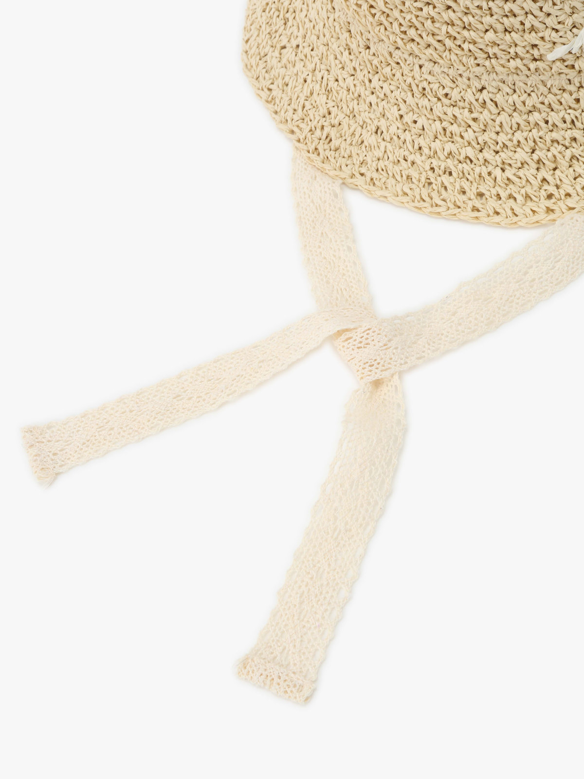 ENFANT ユニセックス キッズ ”b.” ロゴ 刺繍 あご紐レース付き ハット オフホワイト