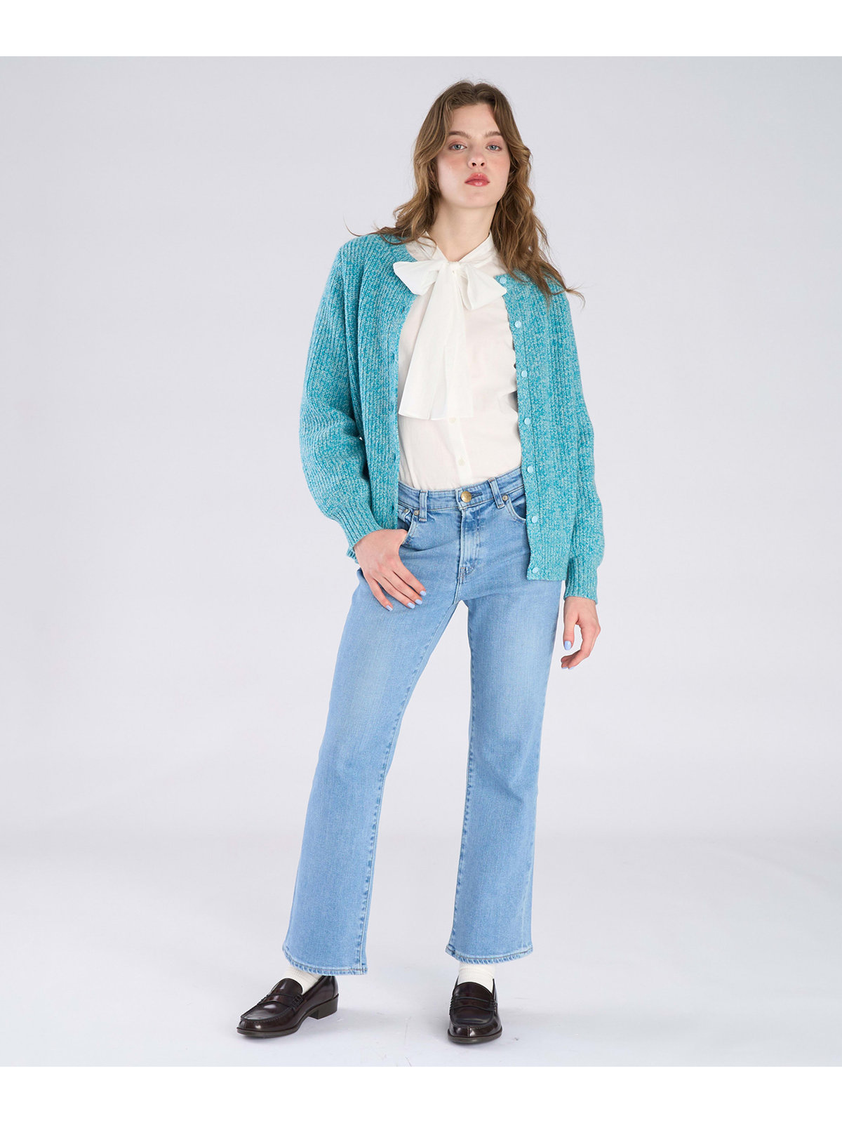 To b. by agnès b. To b. by agnes b. x RED CARD TOKYO Marmalade with To b. フレアデニムパンツ ライトブルー