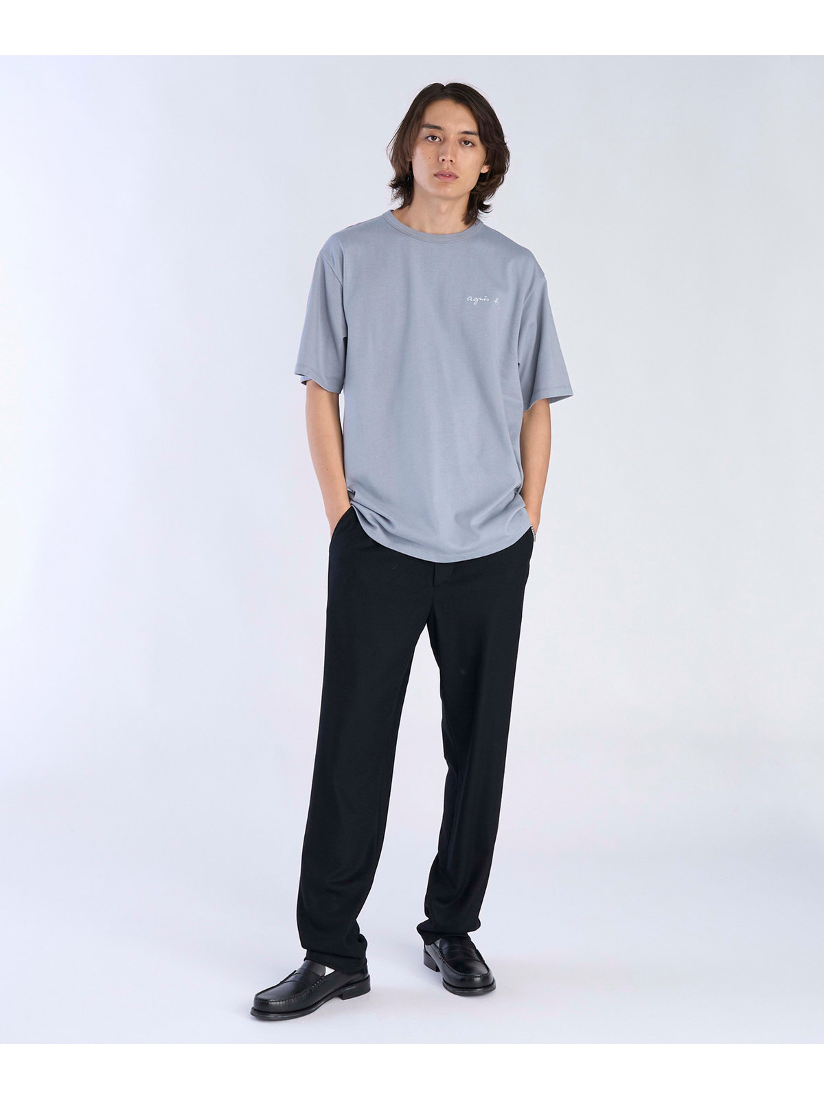 HOMME メンズ 【Outlet】メンズ ロゴ コットン 半袖 Tシャツ ”CHRIS” グレー