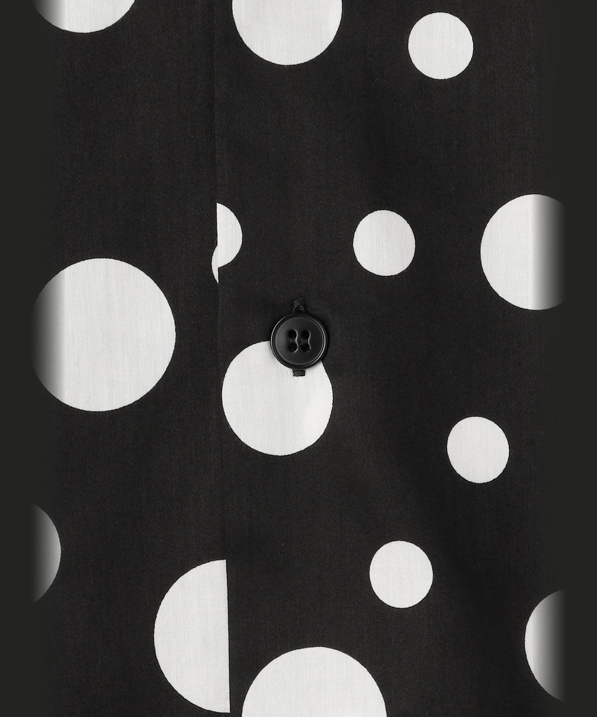 HOMME メンズ メンズ ドット コットン 長袖 シャツ "Jimi" ブラック