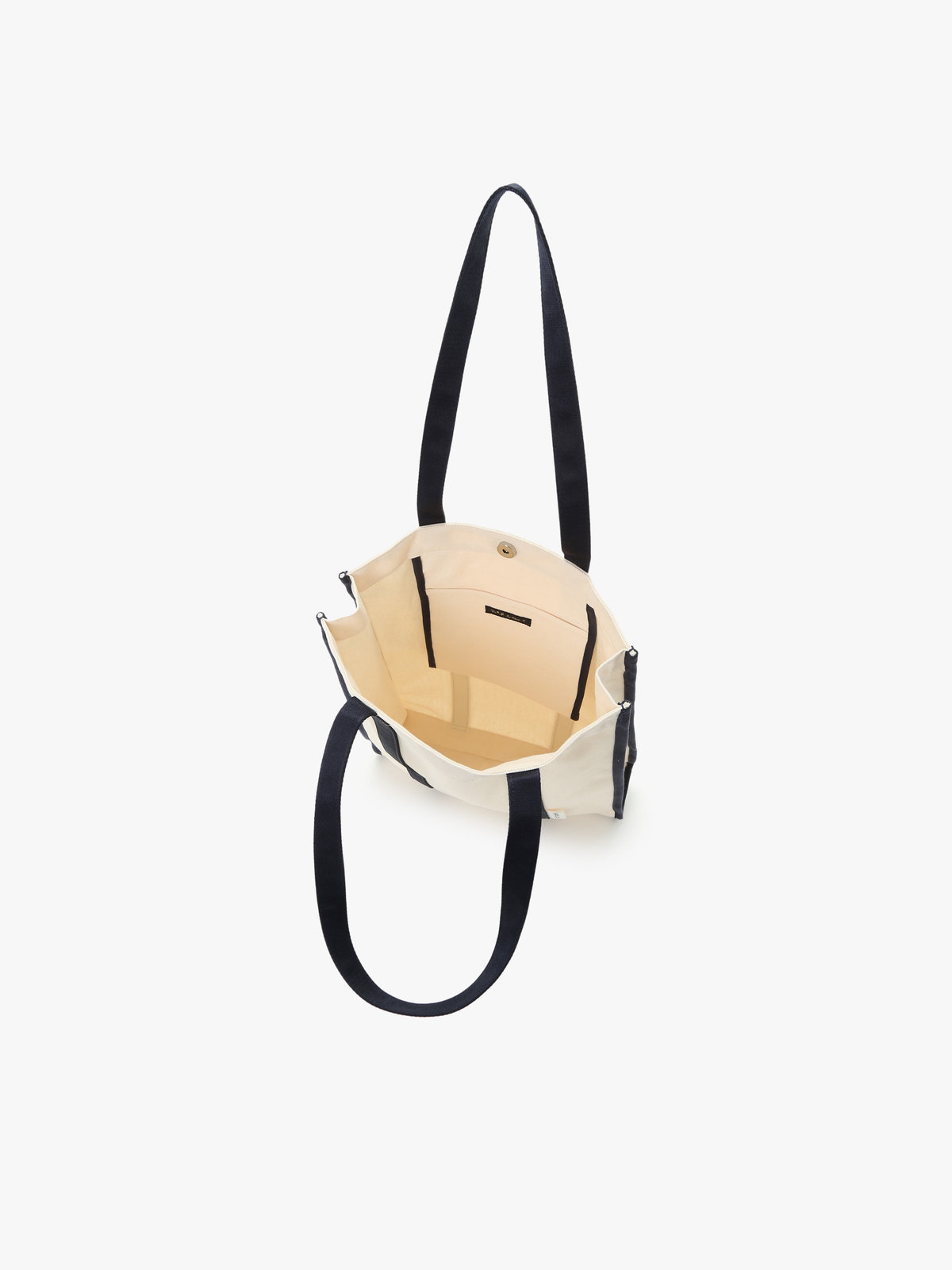 To b. by agnès b. 【Outlet】バイカラー コットン キャンバス トートバッグ ネイビー