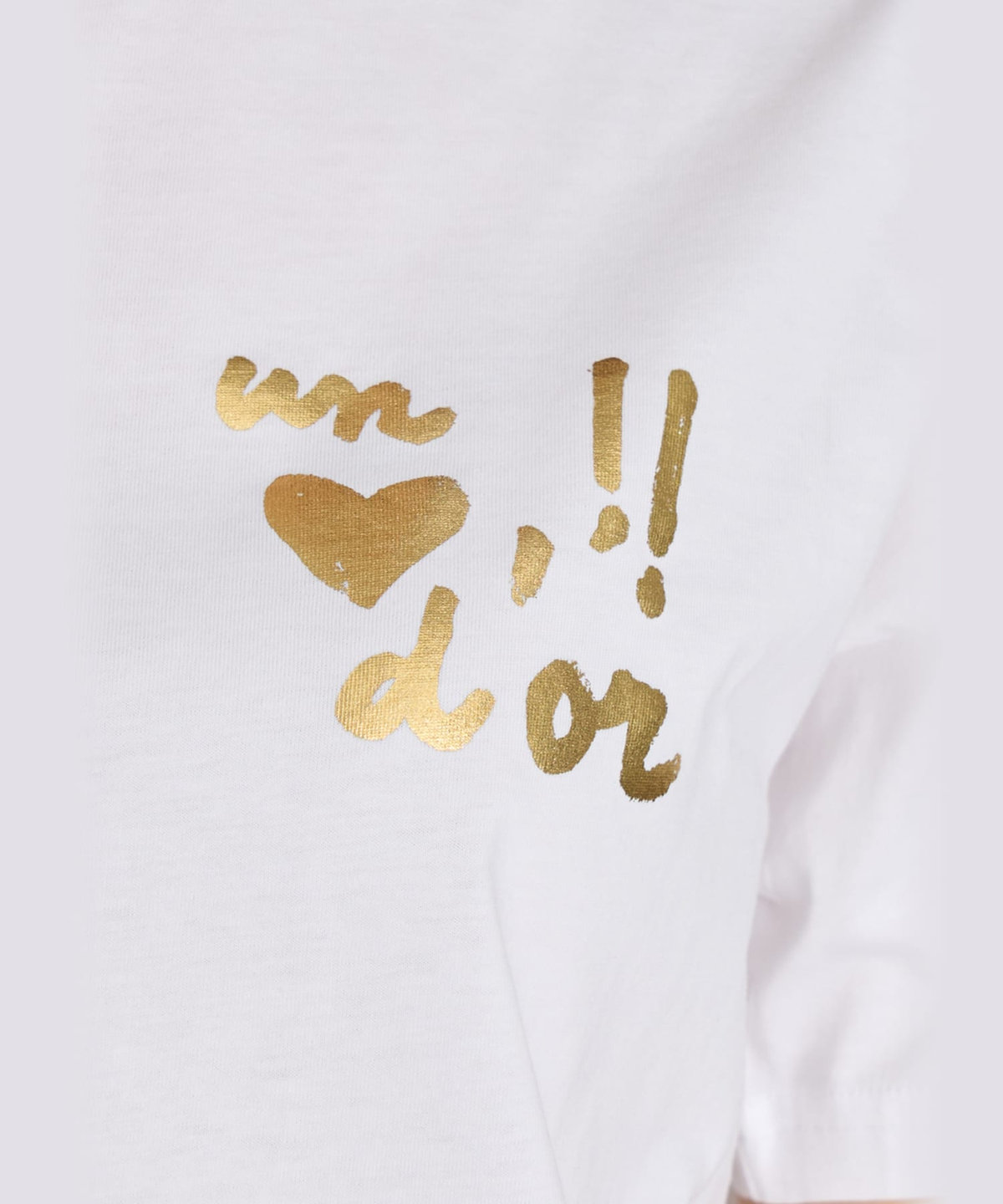 FEMME ウィメンズ 【by R 限定品】agnes b. プリント コットン 半袖 Tシャツ "un coeur d'or !!" ホワイト