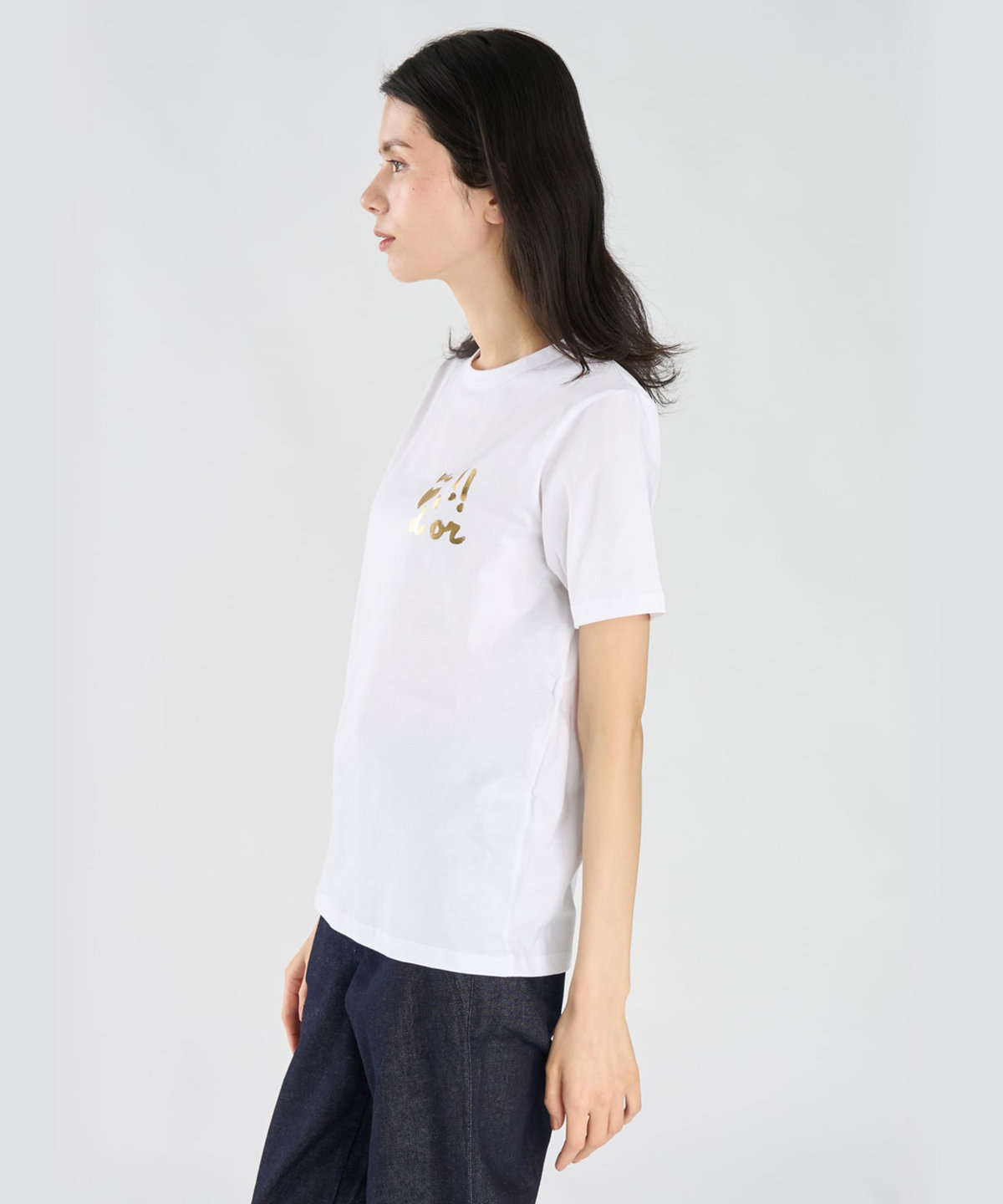 FEMME ウィメンズ 【by R 限定品】agnes b. プリント コットン 半袖 Tシャツ "un coeur d'or !!" ホワイト