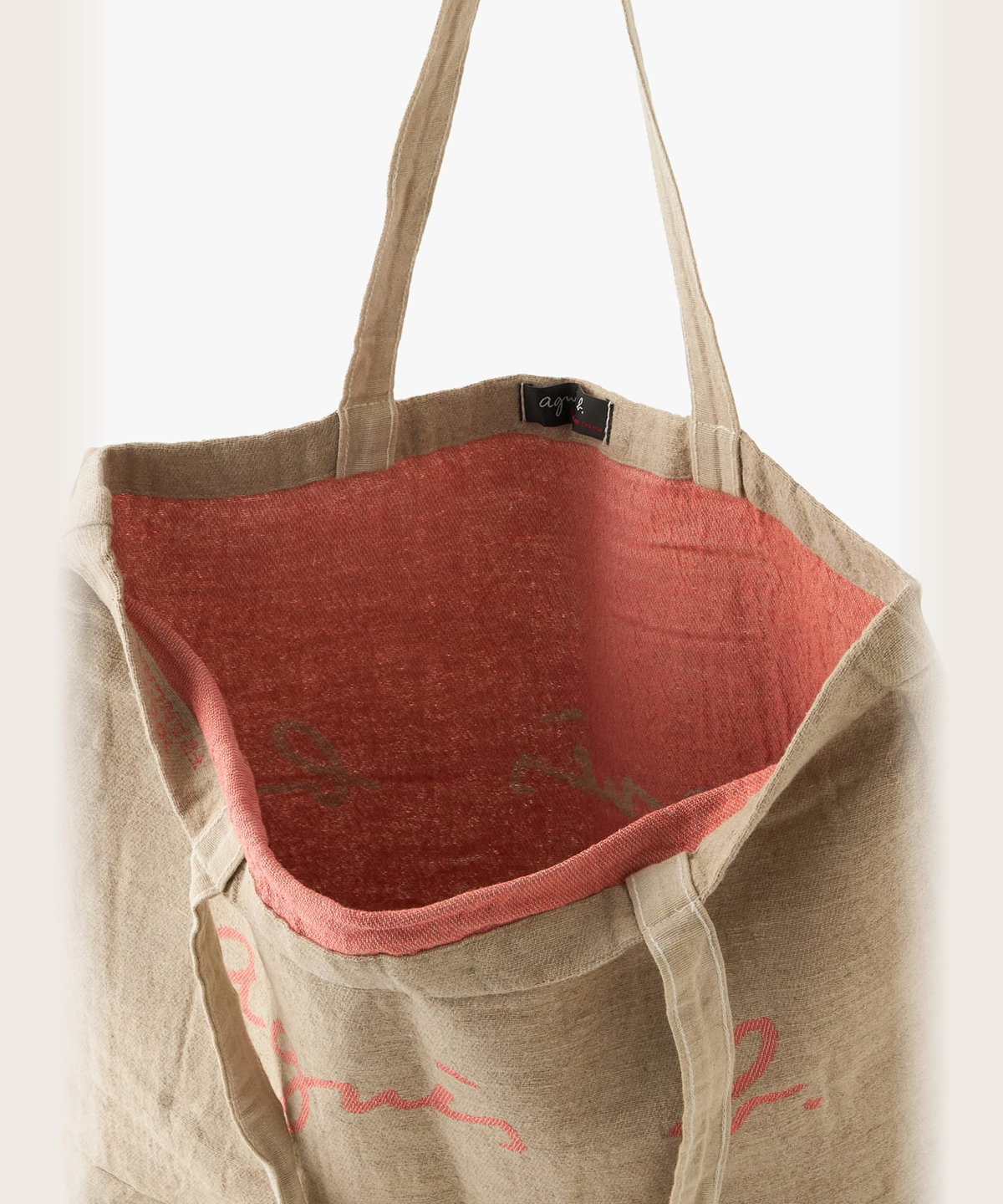 FEMME ウィメンズ ロゴ リネン コットン キャンバス トートバッグ "Cyril" オレンジ