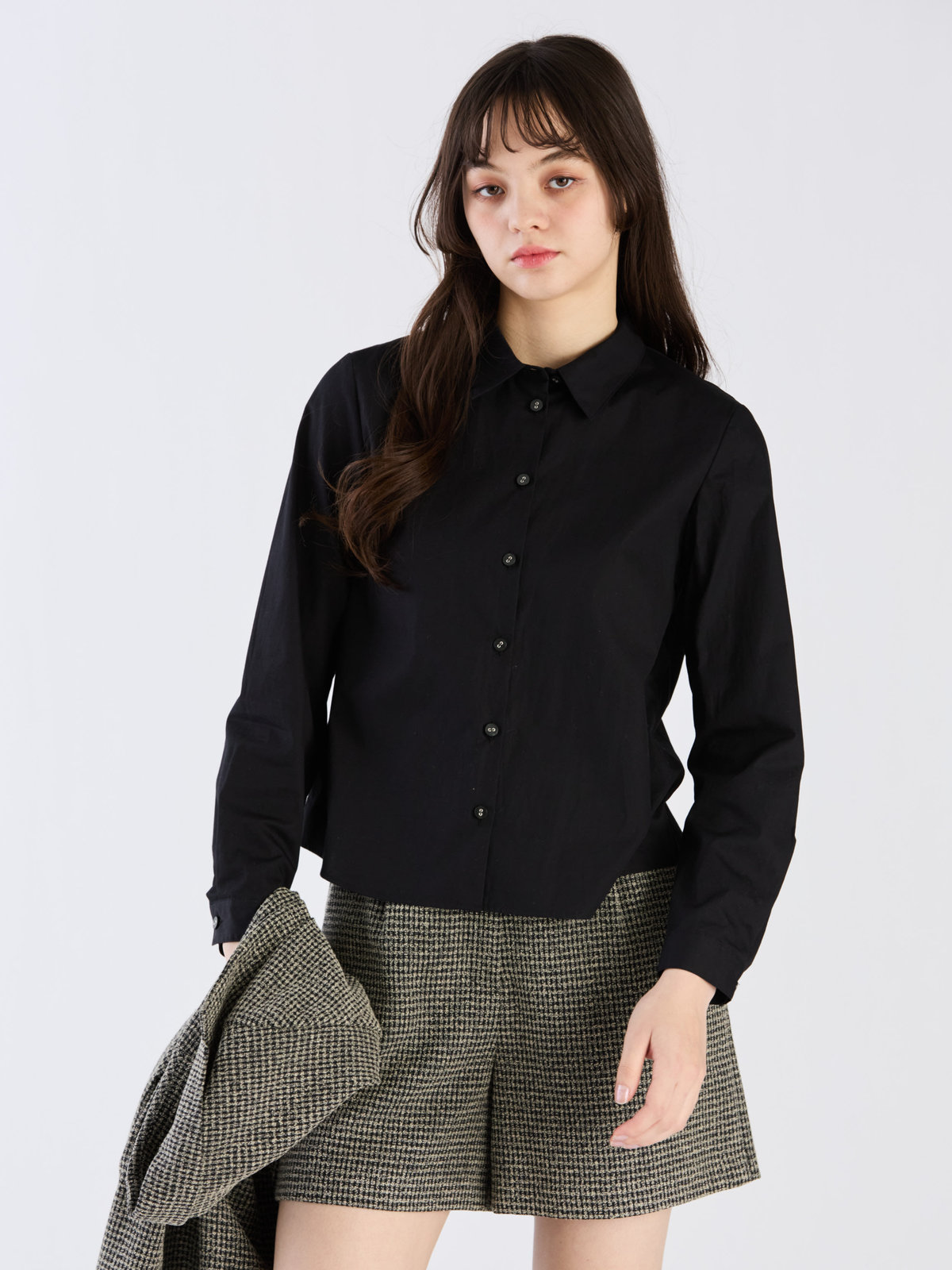 To b. by agnès b. 【Outlet】コットンブロードシャツ ブラック