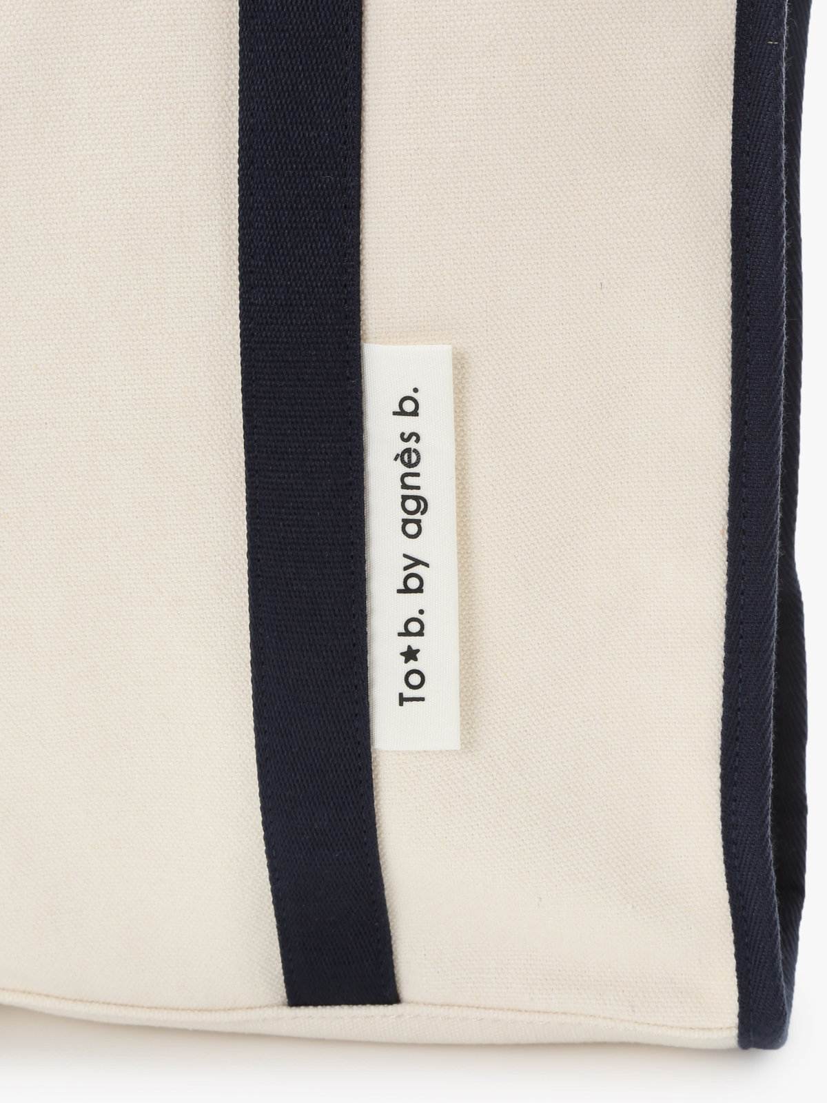 To b. by agnès b. 【Outlet】バイカラー コットン キャンバス トートバッグ ネイビー