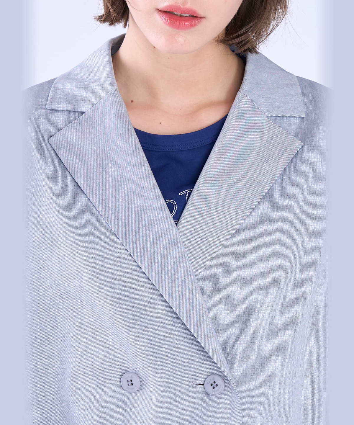 To b. by agnès b. ダブルテーラード ジャケット ブルー