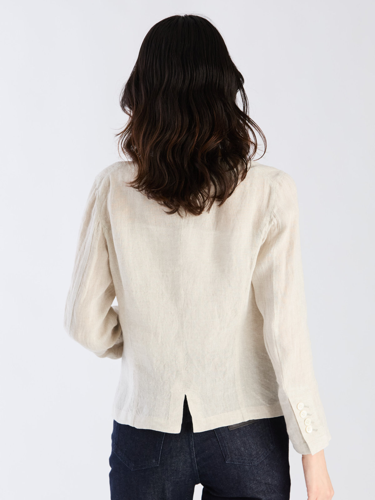 FEMME ウィメンズ リネン 長袖 シャツジャケット ベージュ