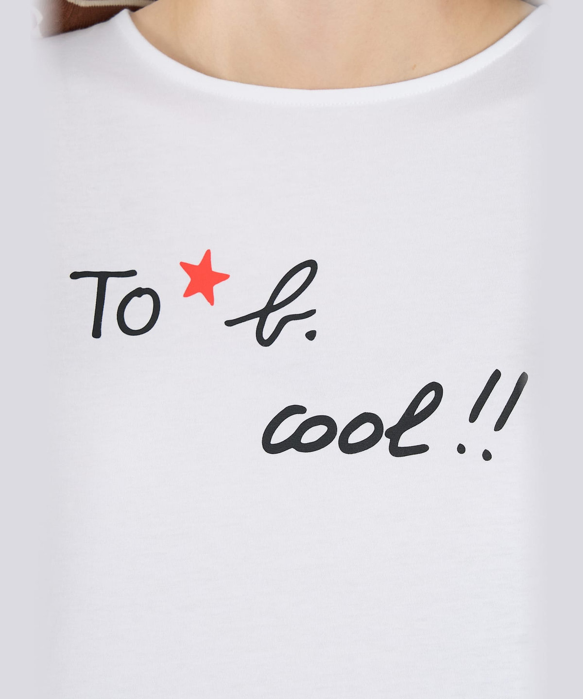 To b. by agnès b. To b. by agnes b.× green label relaxing オーガニックコットン プリントTシャツ "cool!!" ホワイト