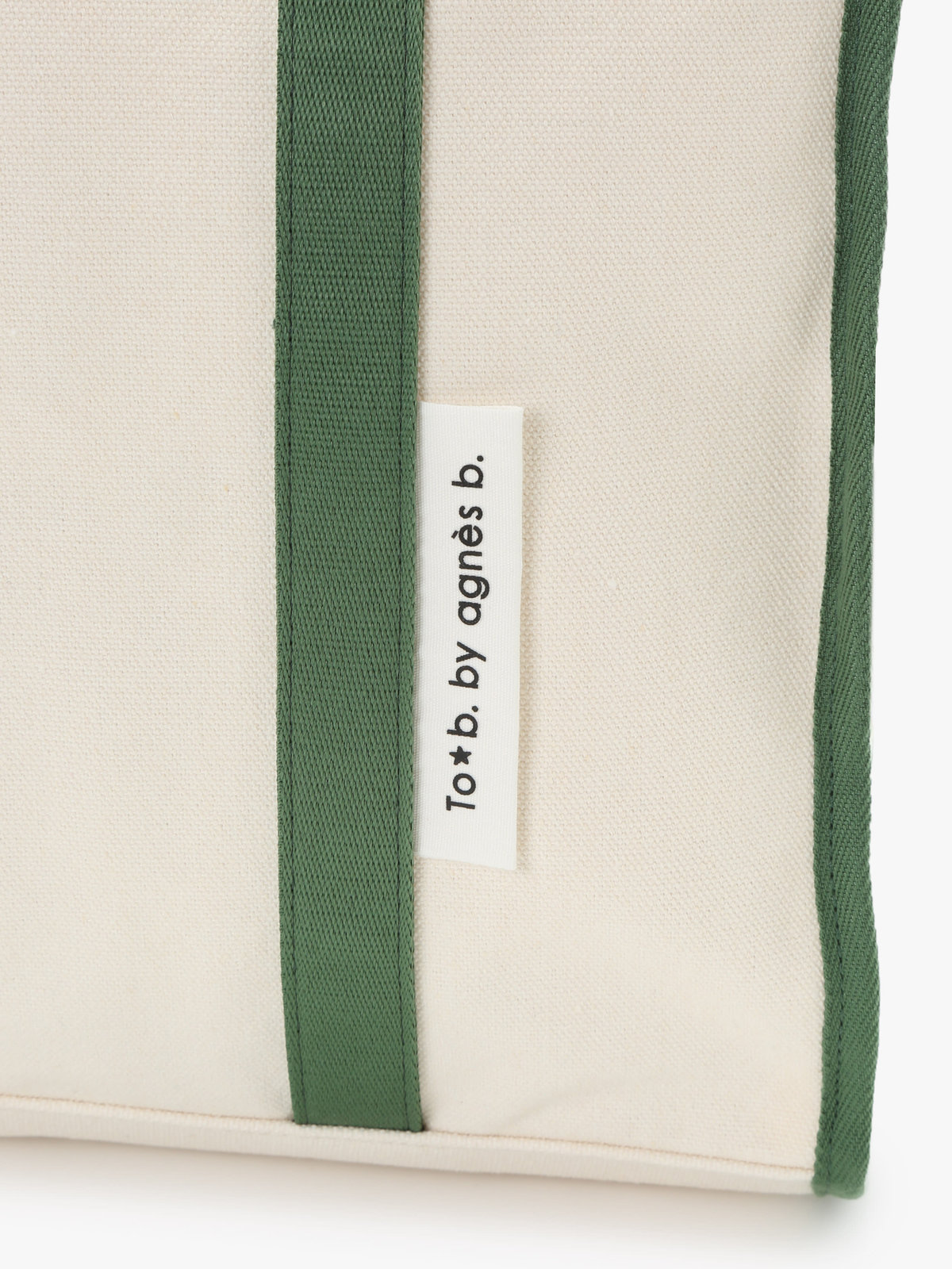 To b. by agnès b. 【Outlet】バイカラー コットン キャンバス トートバッグ カーキ