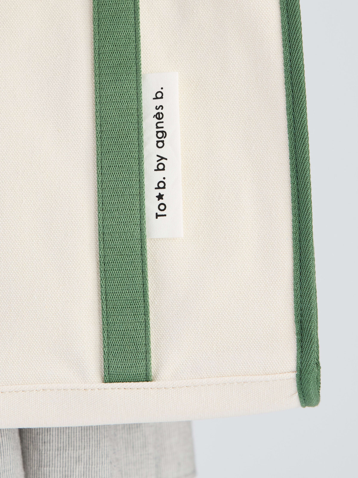 To b. by agnès b. 【Outlet】バイカラー コットン キャンバス トートバッグ カーキ