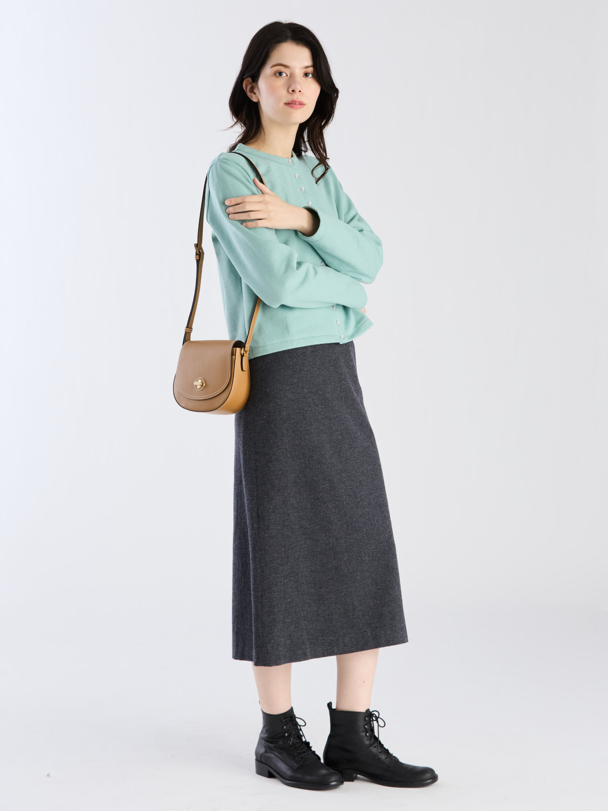 FEMME ウィメンズ 【Outlet】UBJ0 JUPE スカート グレー×ブラック